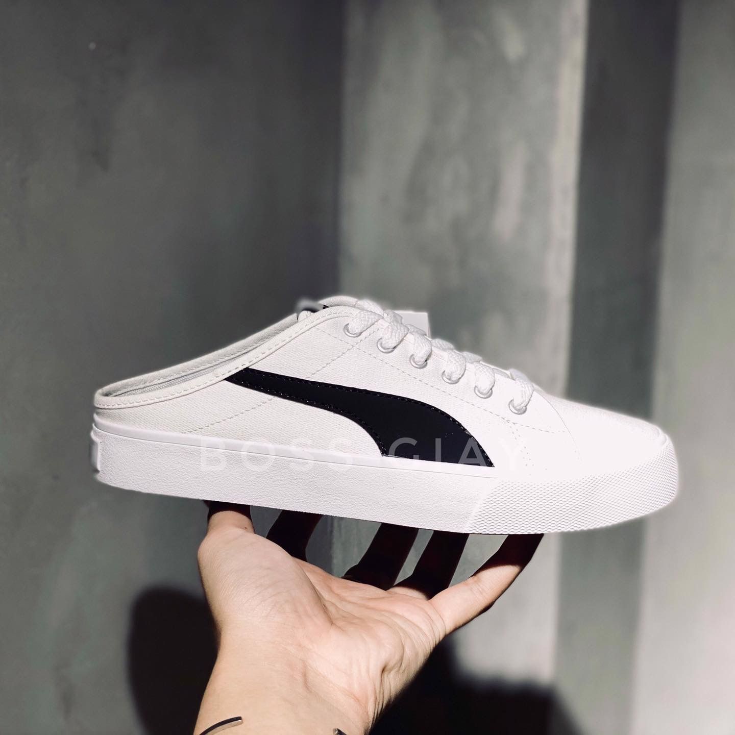  0015 - HÀNG CHÍNH HÃNG - GIÀY PUMA MULE *ĐẠP GÓT* - *WHITE/BLACK* - 2021** - Code: 371318-02 