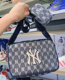  0019 - HÀNG CHÍNH HÃNG - TÚI ĐEO CHÉO MLB Jacquard Cross Bag New York Yankees MONOGRAM - *DENIM* - 2021** - Code: 32BGCD011 