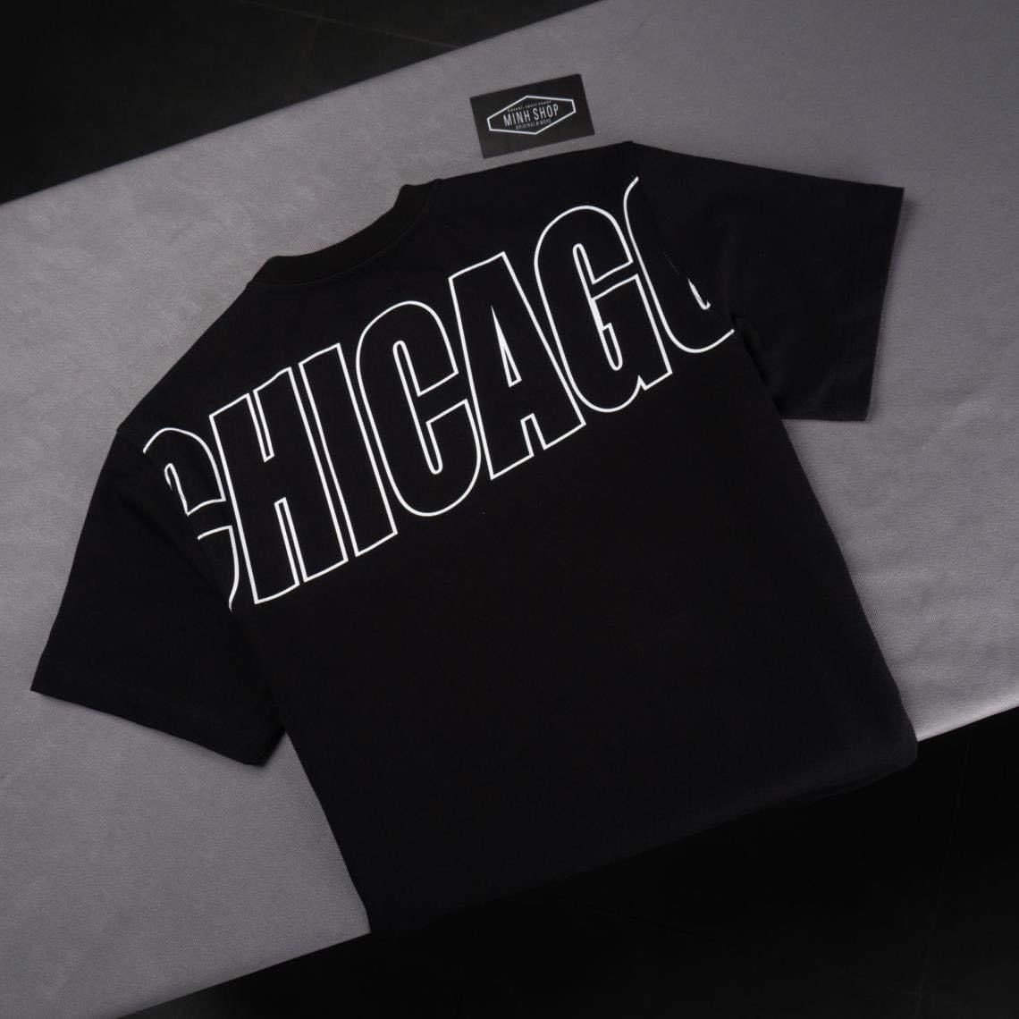 0362 - HÀNG CHÍNH HÃNG - ÁO THUN NEW ERA - CHICAGO *BLACK/WHITE*