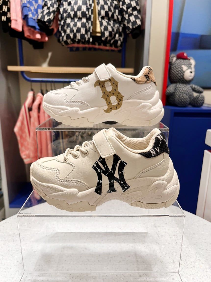 0795 - HÀNG CHÍNH HÃNG - GIÀY TRẺ EM MLB KID MONOGRAM MÀU BE ĐEN - *BLACK* - CODE: 7ASHCM11N