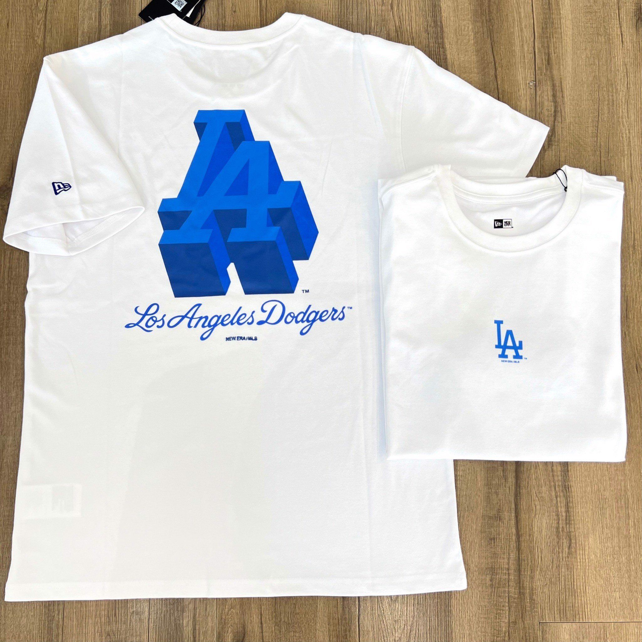 0961 - HÀNG CHÍNH HÃNG - ÁO THUN NEW ERA - Aó LA logo LA 3D - TRĂNG- CODE : 13470987
