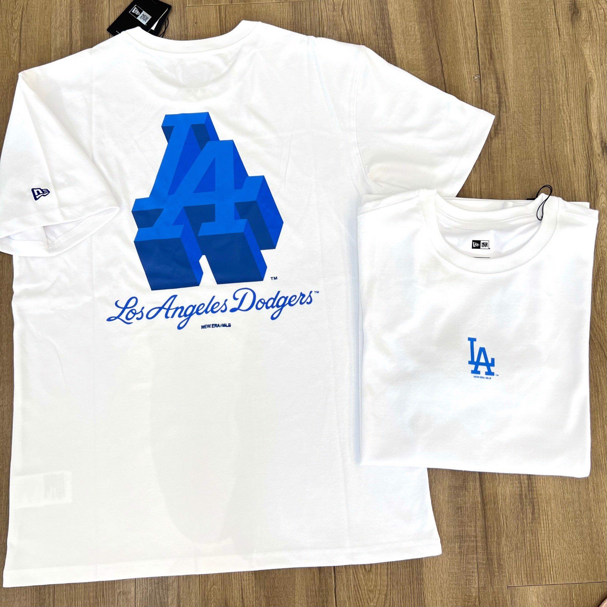0961 - HÀNG CHÍNH HÃNG - ÁO THUN NEW ERA - Aó LA logo LA 3D - TRĂNG- CODE : 13470987