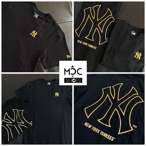 0962 - HÀNG CHÍNH HÃNG - ÁO THUN NEW ERA - NY BASIC VIỀN GOLD - ĐEN- CODE : 12360543