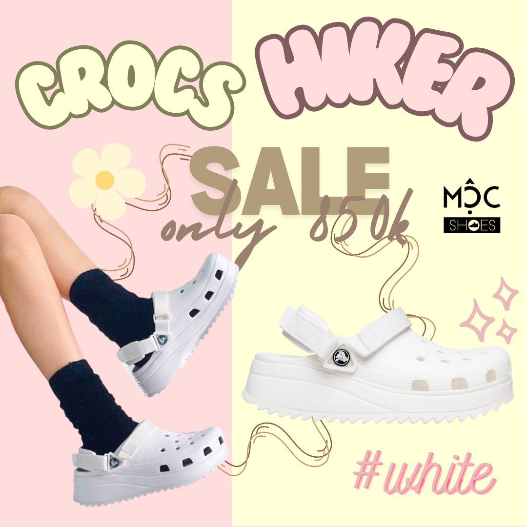 2106 - HÀNG CHÍNH HÃNG - GIÀY CLOG UNISEX CROCS HIKER 2.0 (ĐẾ GAI) CLASSIC - WHITE - CODE: 208365 - 100