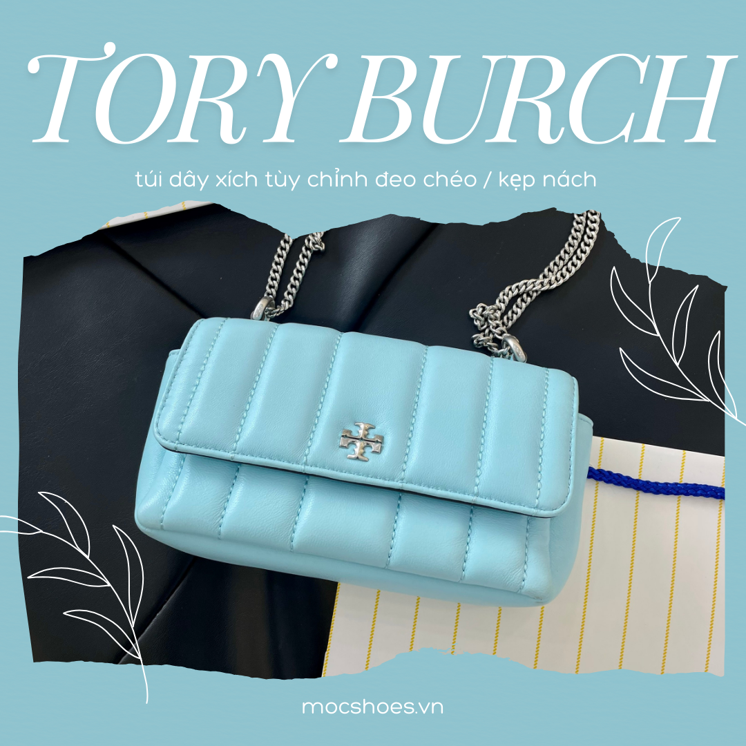 2431 - HÀNG CHÍNH HÃNG - Túi xách đeo chéo dây xích Tory Burch - Màu Xanh / Blue Sang Chảnh