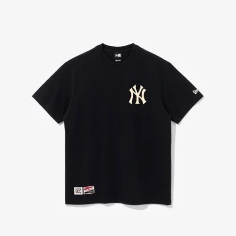 0695 - HÀNG CHÍNH HÃNG - ÁO THUN NEW ERA - NEW YORK CHỮ TAN ĐEN - *BLACK* - Code: 13086578