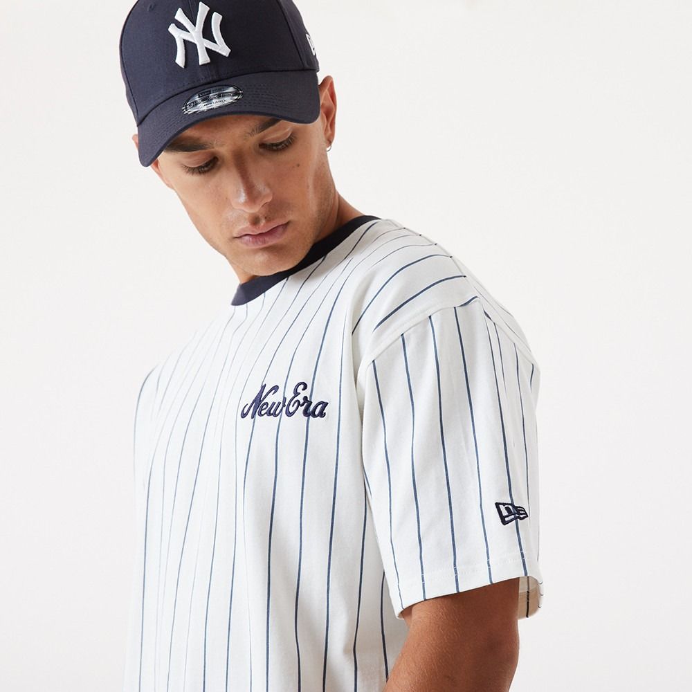 1636 - HÀNG CHÍNH HÃNG - ÁO THUN NEW ERA - KẺ SỌC CHỮ NEW ERA - TRẮNG - CODE: 11860029