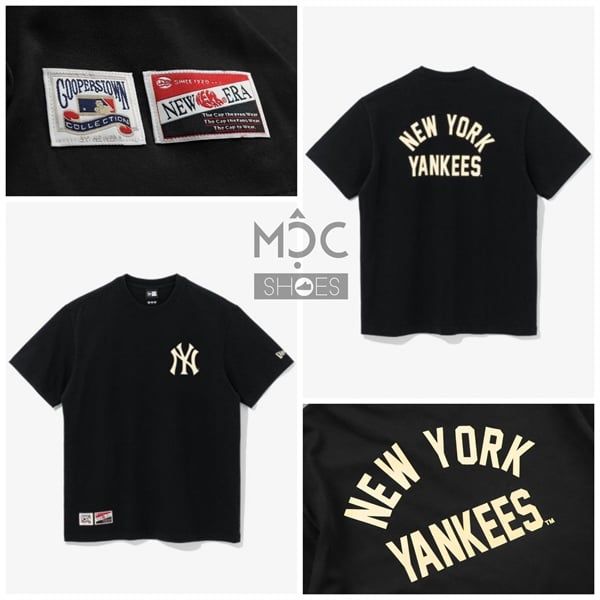 0695 - HÀNG CHÍNH HÃNG - ÁO THUN NEW ERA - NEW YORK CHỮ TAN ĐEN - *BLACK* - Code: 13086578