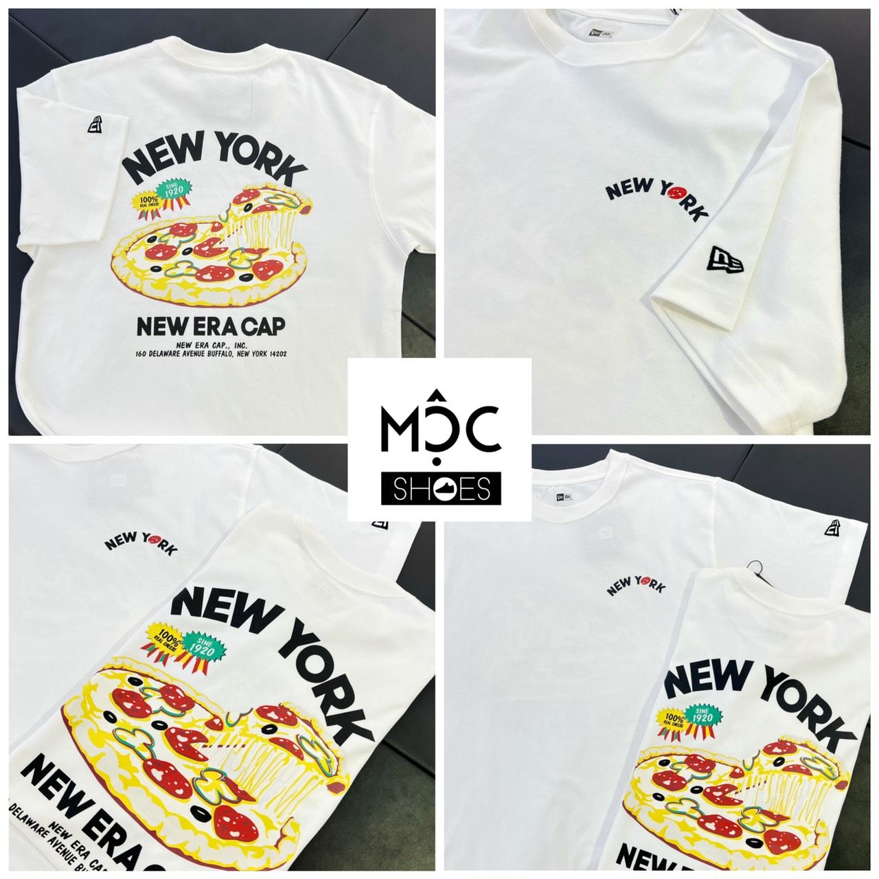 0821 - HÀNG CHÍNH HÃNG - ÁO THUN NEW ERA - HÌNH PIZZA TRẮNG - *WHITE* - Code: 12715201