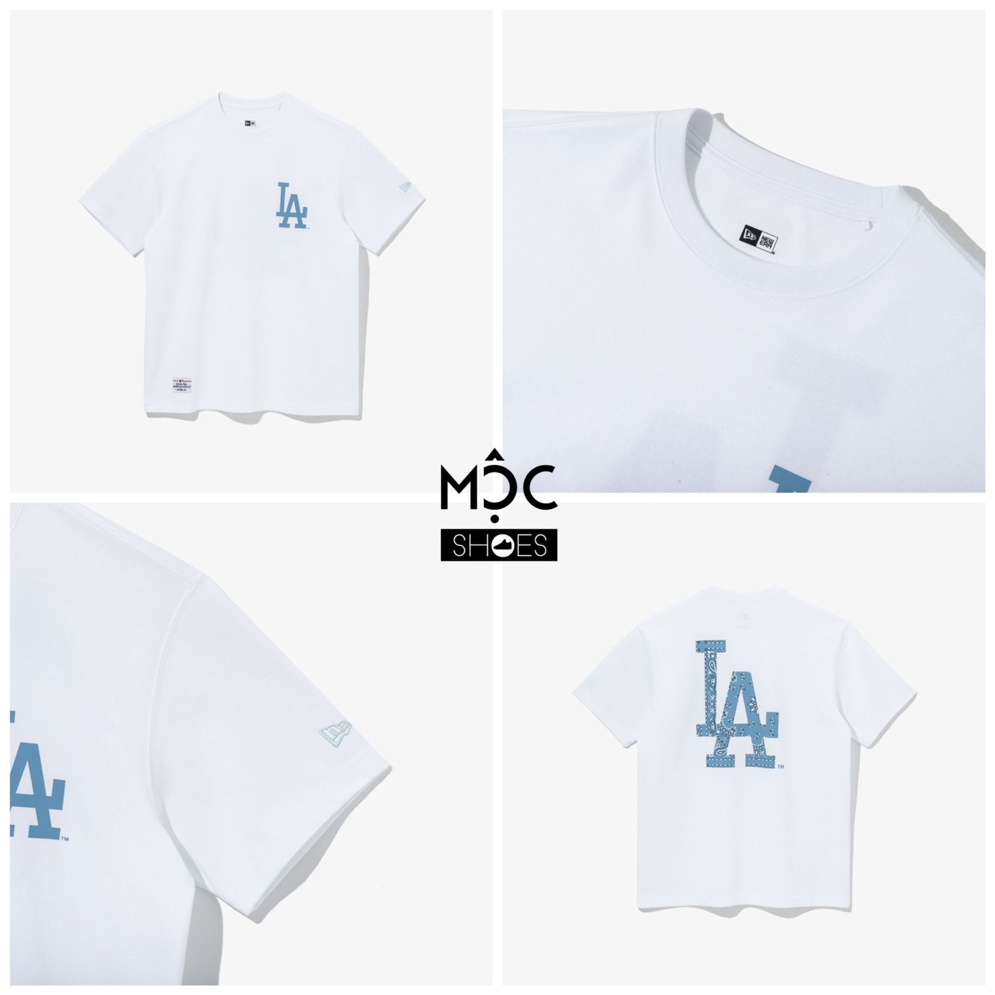 0747 - HÀNG CHÍNH HÃNG - ÁO THUN NEW ERA - PAILEYS CHỮ XANH *TRẮNG* - Code: 13086599