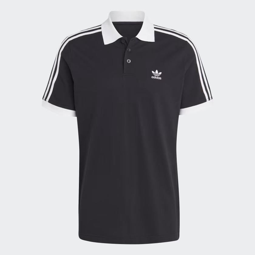 2696 - HÀNG CHÍNH HÃNG - ÁO ADIDAS POLO 2 SỌC CỔ TRẮNG - * BLACK * CODE : IL2501