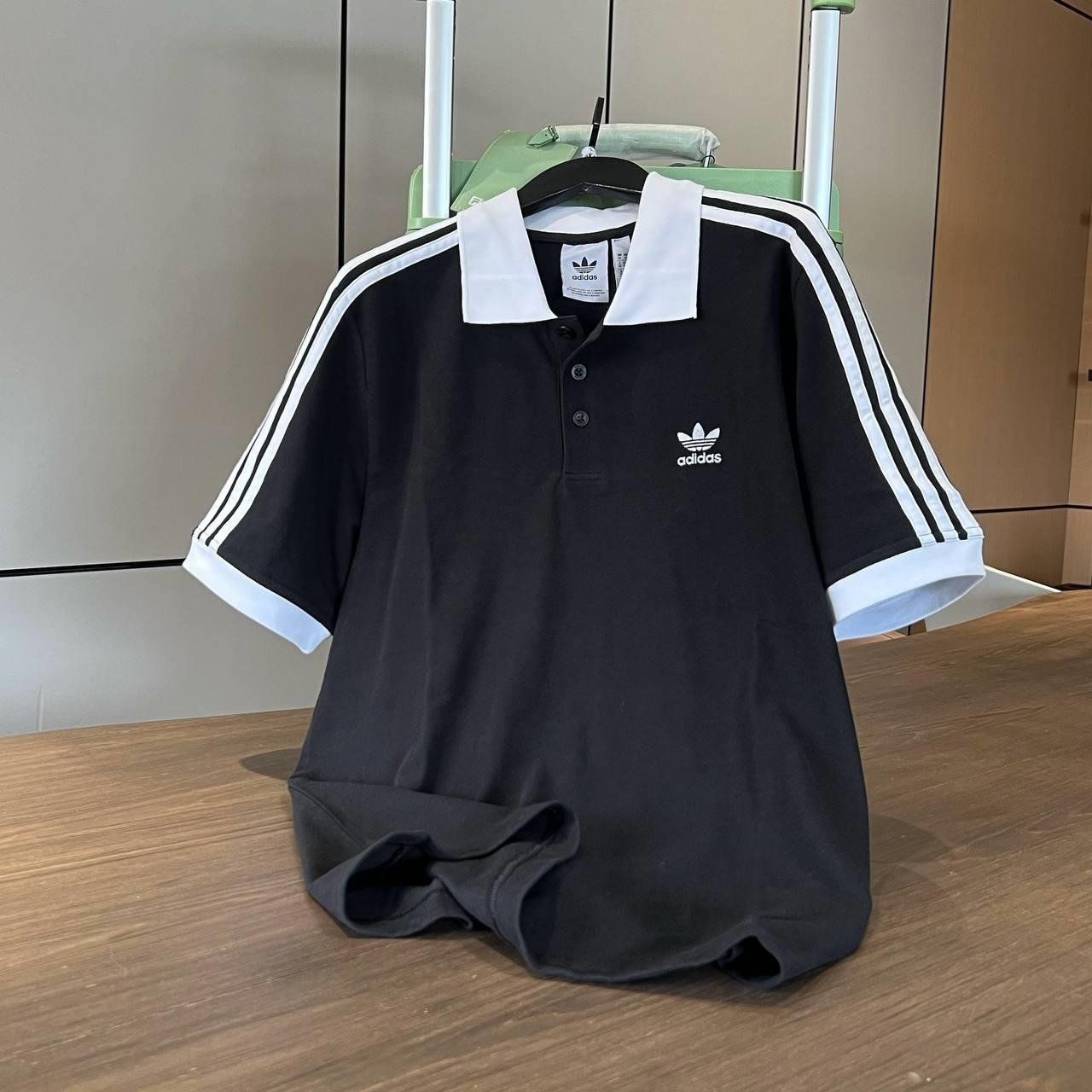 2696 - HÀNG CHÍNH HÃNG - ÁO ADIDAS POLO 2 SỌC CỔ TRẮNG - * BLACK * CODE : IL2501