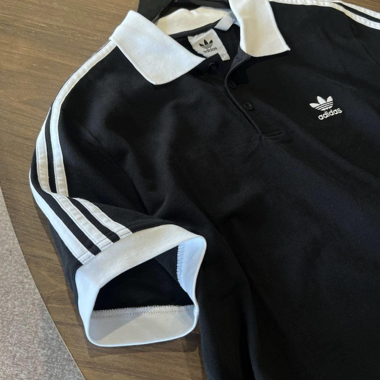 2696 - HÀNG CHÍNH HÃNG - ÁO ADIDAS POLO 2 SỌC CỔ TRẮNG - * BLACK * CODE : IL2501