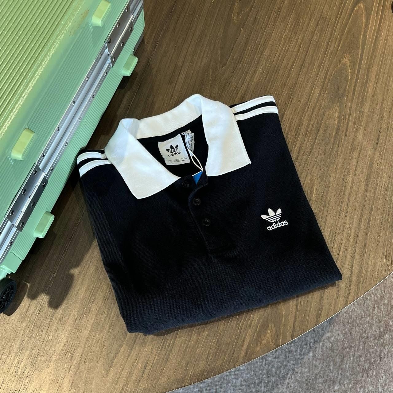 2696 - HÀNG CHÍNH HÃNG - ÁO ADIDAS POLO 2 SỌC CỔ TRẮNG - * BLACK * CODE : IL2501