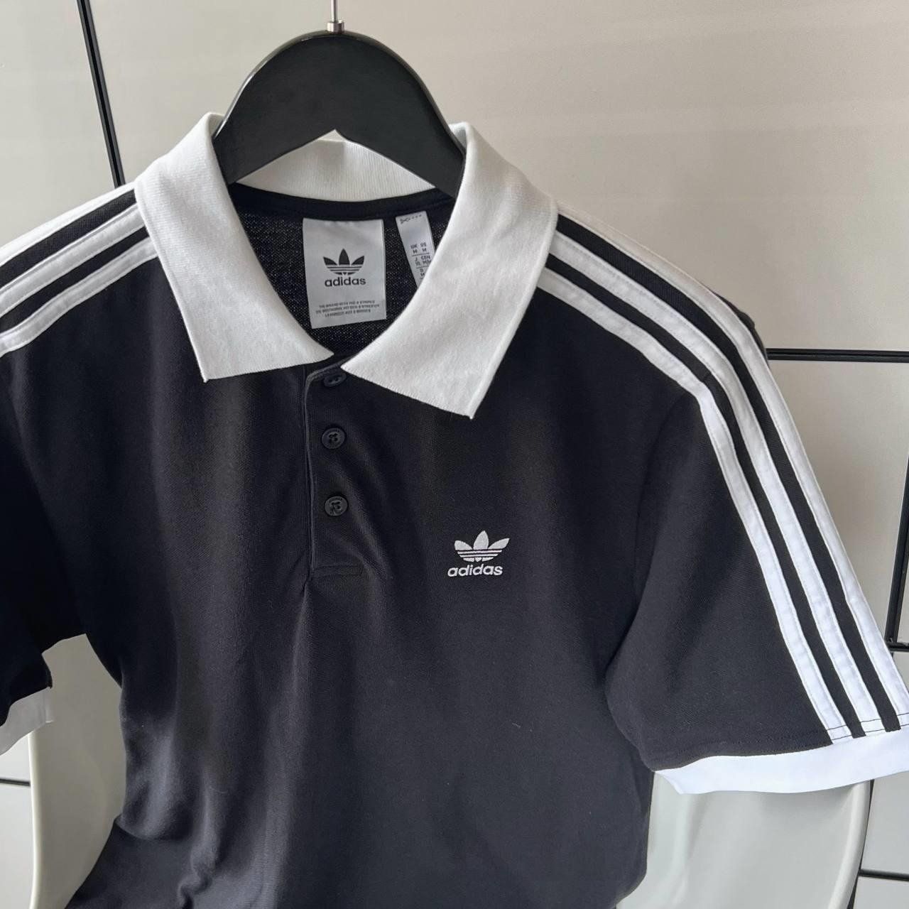 2696 - HÀNG CHÍNH HÃNG - ÁO ADIDAS POLO 2 SỌC CỔ TRẮNG - * BLACK * CODE : IL2501