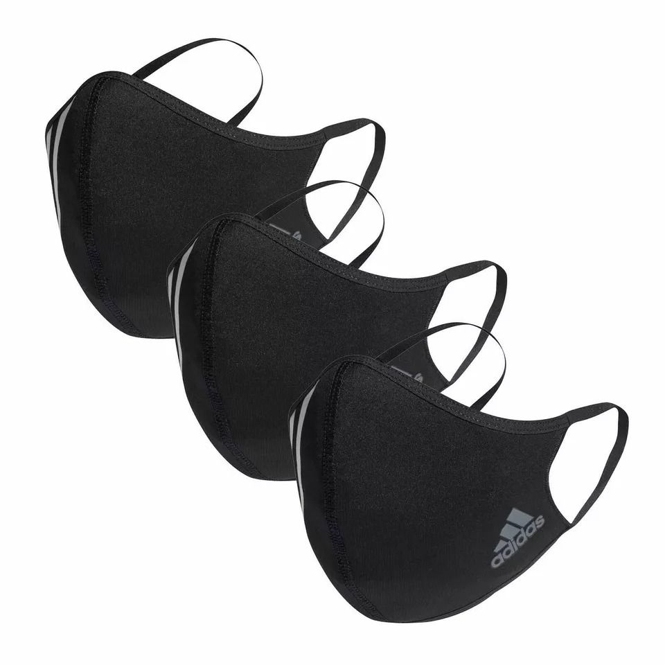 0091 - HÀNG CHÍNH HÃNG - BỘ 3 KHẨU TRANG ADIDAS FACE MASK COVER SIZE M/L - *BLACK* - 2024** - Code: HF7045