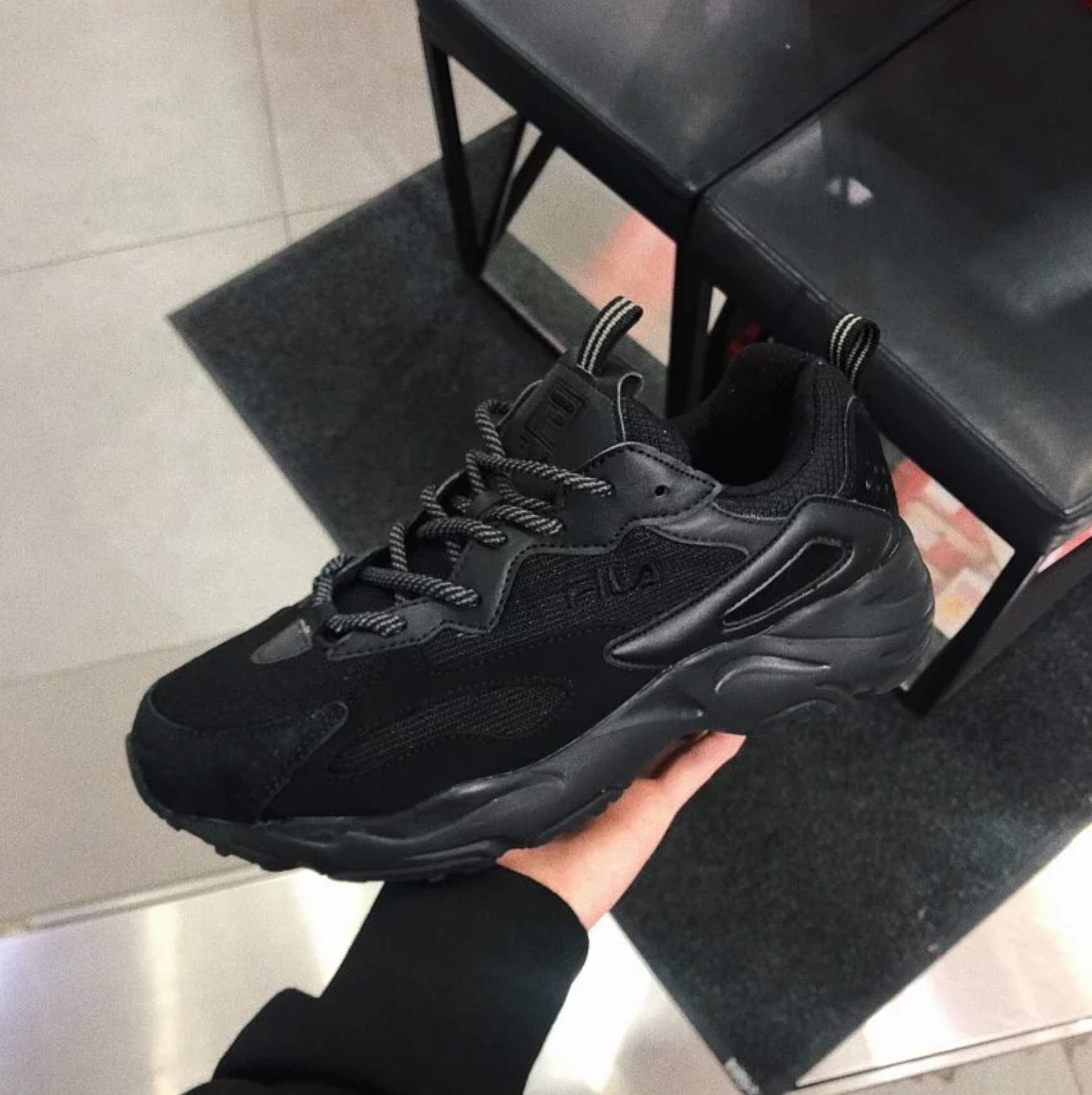 0129 - HÀNG CHÍNH HÃNG - GIÀY FILA RAY TRACER TRIPLE BLACK - *ALL BLACK* - 2021** - Code: 1RM01153