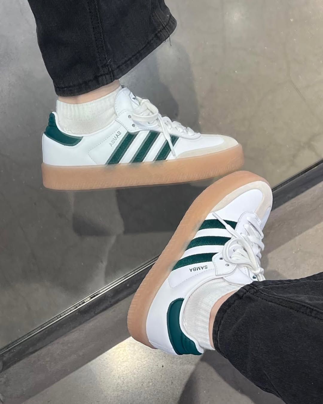 2563 - HÀNG CHÍNH HÃNG - GIÀY ADIDAS SAMBA WHITE/ GREEN *ĐẾ GUM - CODE: ID0440