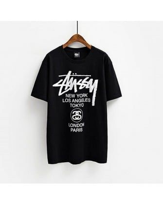 1129 - HÀNG CHÍNH HÃNG - ÁO THUN STUSSY - STUSSY WORLD TOUR - BLACK