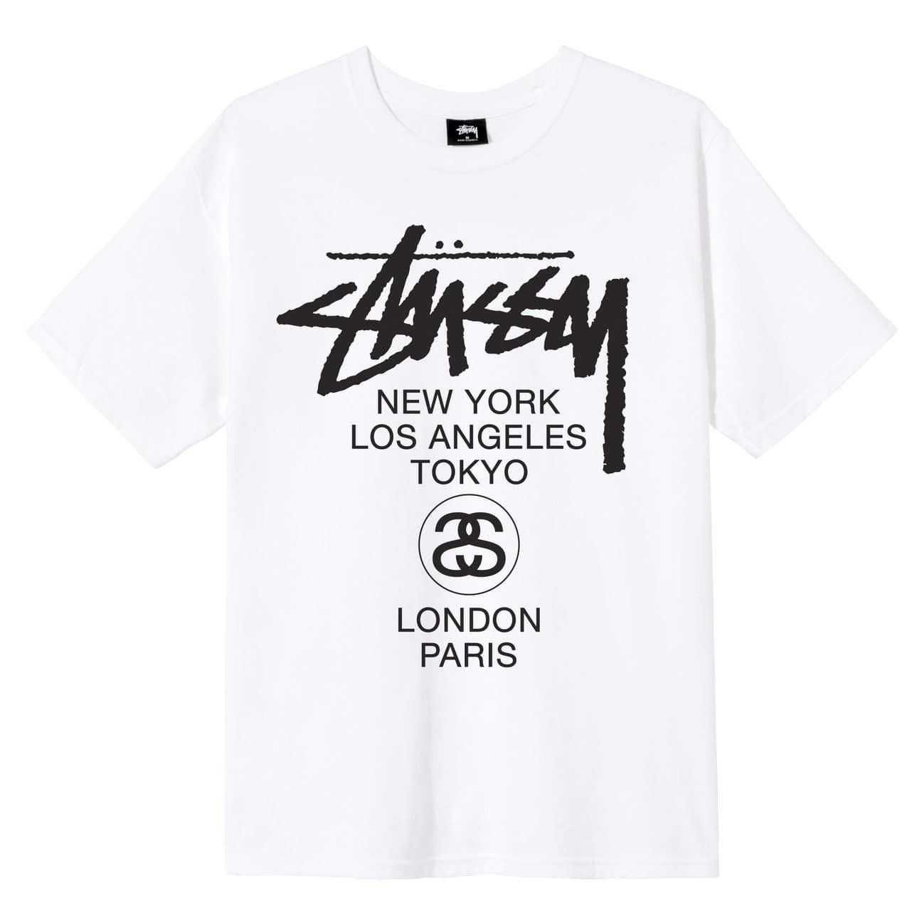 1128 - HÀNG CHÍNH HÃNG - ÁO THUN STUSSY - STUSSY WORLD TOUR - WHITE