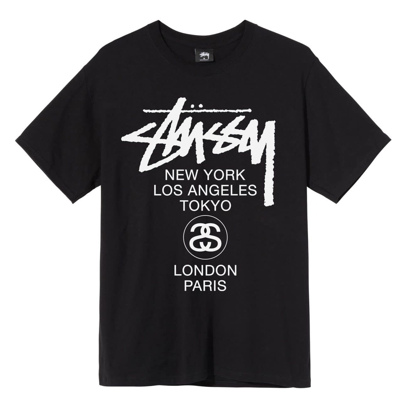 1129 - HÀNG CHÍNH HÃNG - ÁO THUN STUSSY - STUSSY WORLD TOUR - BLACK