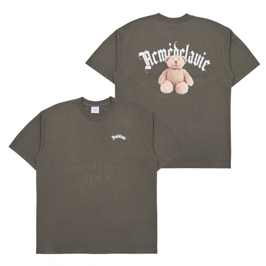 1150 - HÀNG CHÍNH HÃNG - ÁO PHÔNG ADLV GOLD CHAIN BEAR DOLL SHORT SLEEVE - RÊU