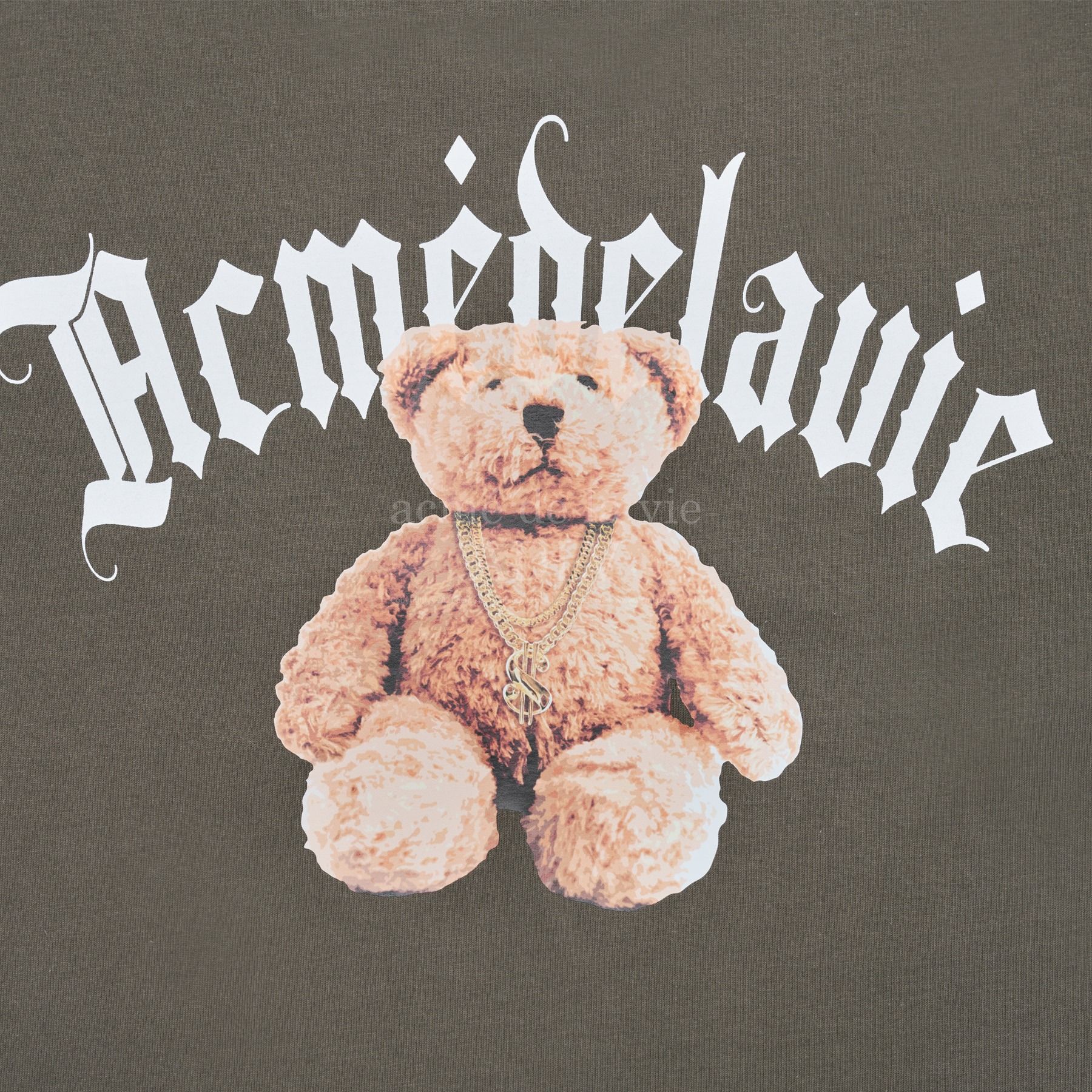 1150 - HÀNG CHÍNH HÃNG - ÁO PHÔNG ADLV GOLD CHAIN BEAR DOLL SHORT SLEEVE - RÊU