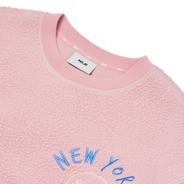 1693 - HÀNG CHÍNH HÃNG - ÁO MLB LIKE SMILE FLEECE MEGA NY YANKEES - PINK - CODE: 3AMTF5516-50PKS