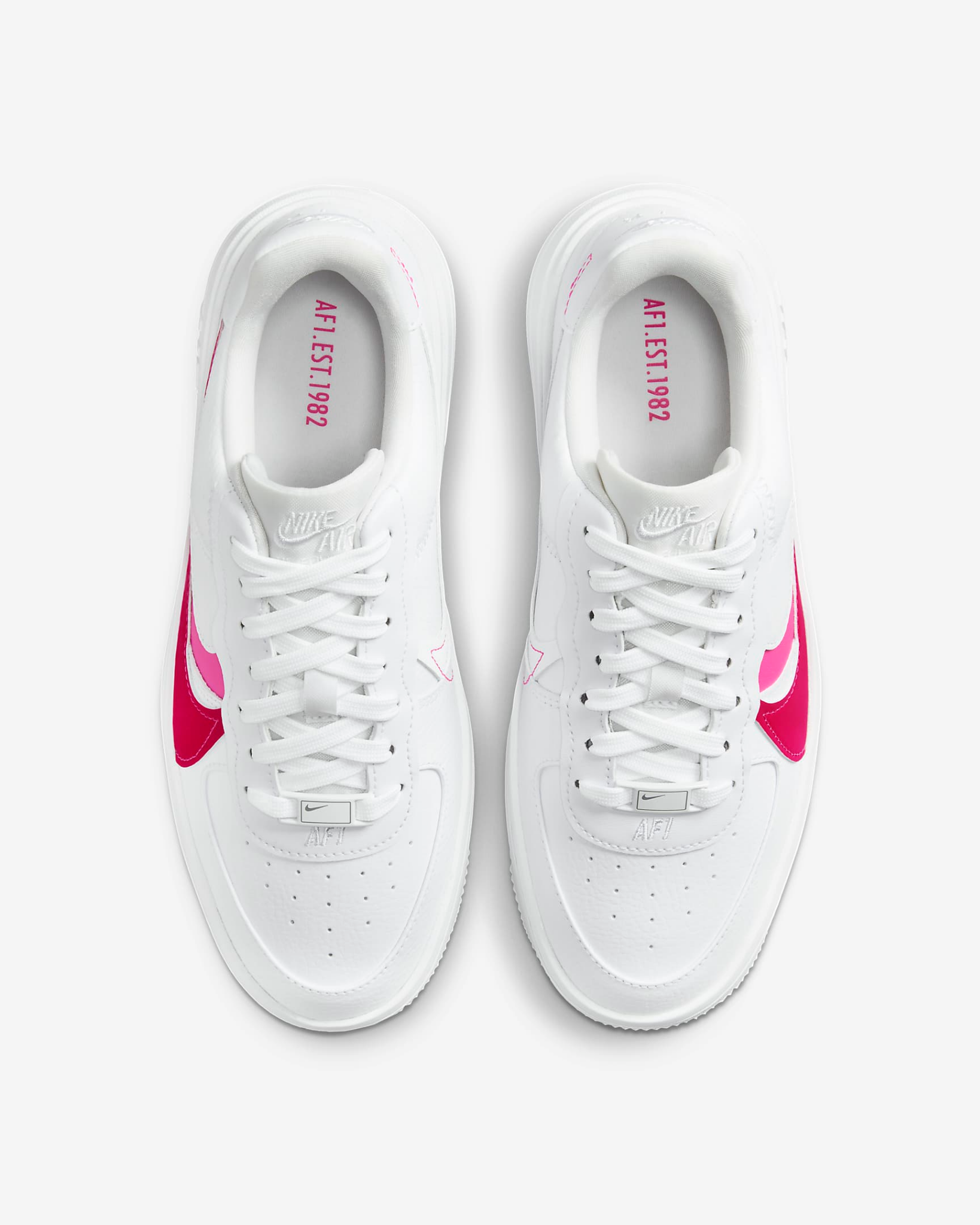  2158 - HÀNG CHÍNH HÃNG - GIÀY NIKE AIR FORCE ONE PLATFORM - WHITE/ FIREBERRY - CODE: FJ2986 100 