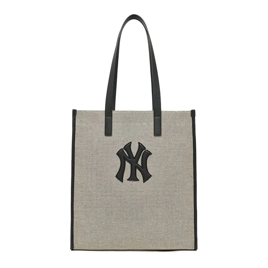 2493 - HÀNG CHÍNH HÃNG - Túi Tote MLB Basic Canvas Vertical - NY Yankees - Màu Xám Viền Đen - Code: 3AORM033N-50BKS