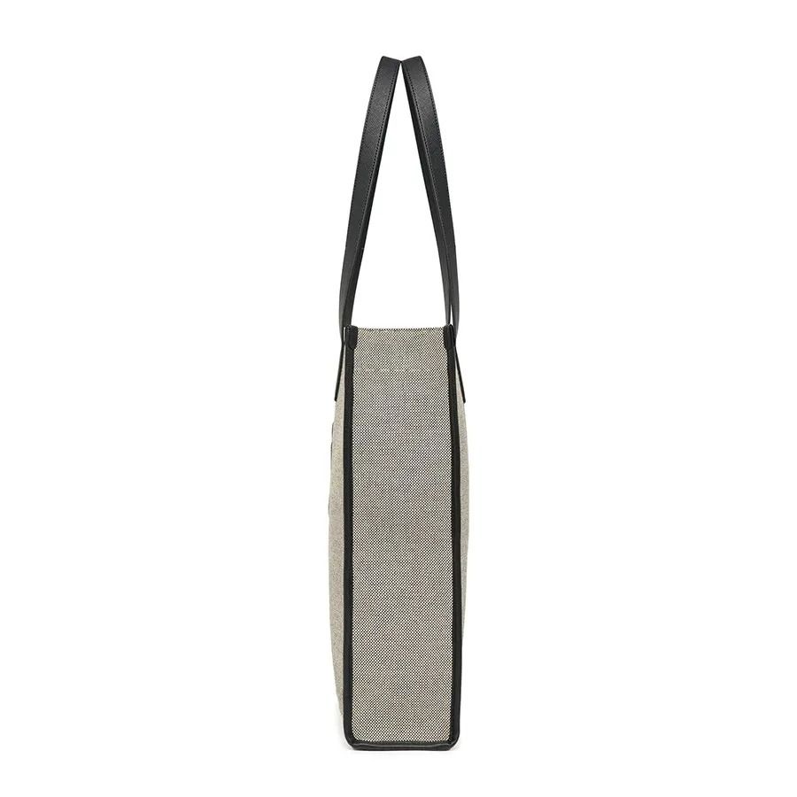 2493 - HÀNG CHÍNH HÃNG - Túi Tote MLB Basic Canvas Vertical - NY Yankees - Màu Xám Viền Đen - Code: 3AORM033N-50BKS