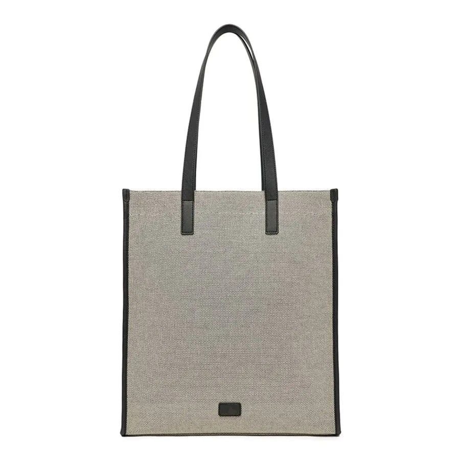 2493 - HÀNG CHÍNH HÃNG - Túi Tote MLB Basic Canvas Vertical - NY Yankees - Màu Xám Viền Đen - Code: 3AORM033N-50BKS