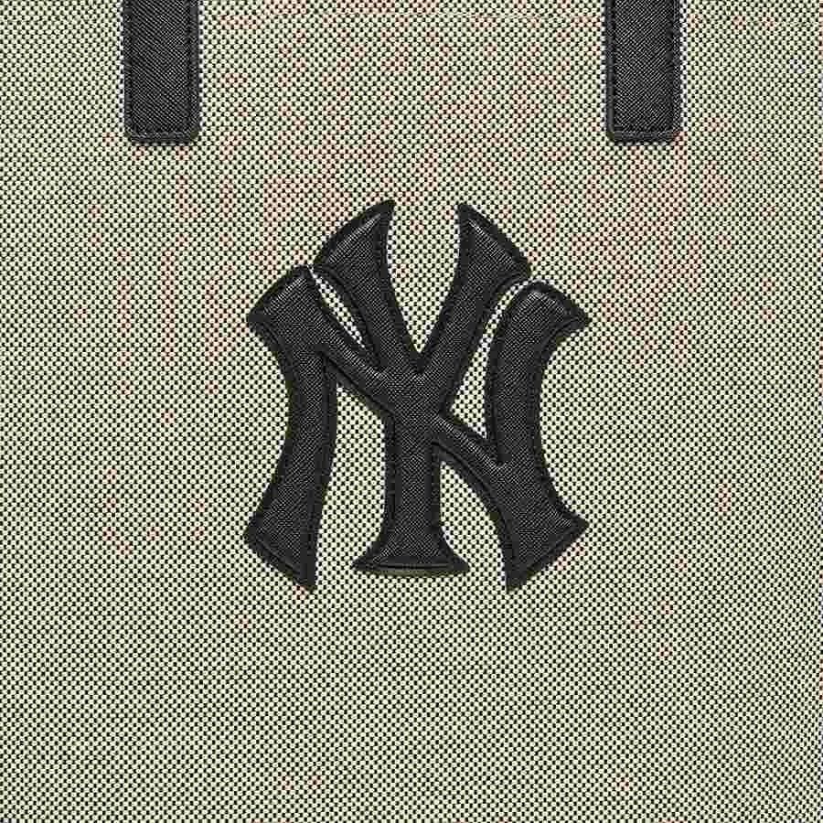 2493 - HÀNG CHÍNH HÃNG - Túi Tote MLB Basic Canvas Vertical - NY Yankees - Màu Xám Viền Đen - Code: 3AORM033N-50BKS