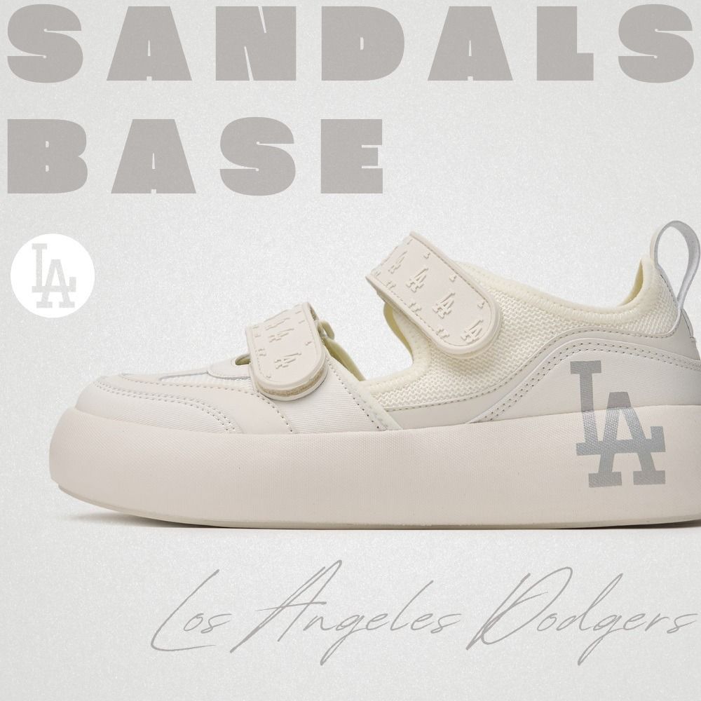 2506 - HÀNG CHÍNH HÃNG - GIÀY SANDAL MLB CHUNKY BASE LA DODGERS - IVORY - CODE: 3ASDCMB43-07IVS