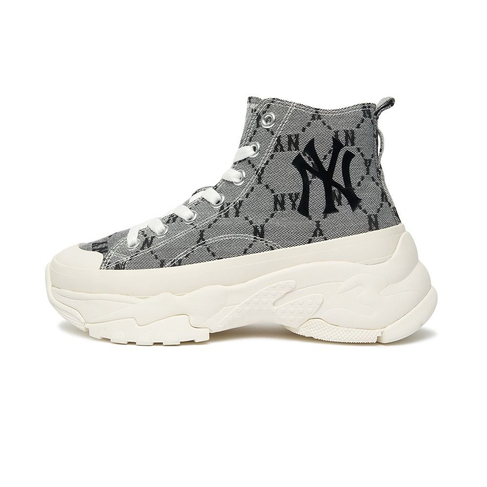 2545 - HÀNG CHÍNH HÃNG - GIÀY MLB CHUNKY HIGH - MONO NY YANKEES - DENIM XÁM - CODE: 3ASHU311N-50GRS