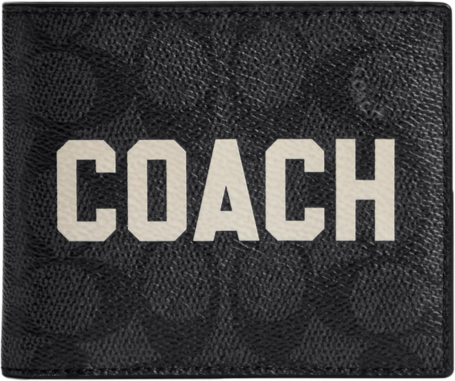 2552 - HÀNG CHÍNH HÃNG - VÍ COACH NGẮN - LOGO COACH TRẮNG - ĐEN