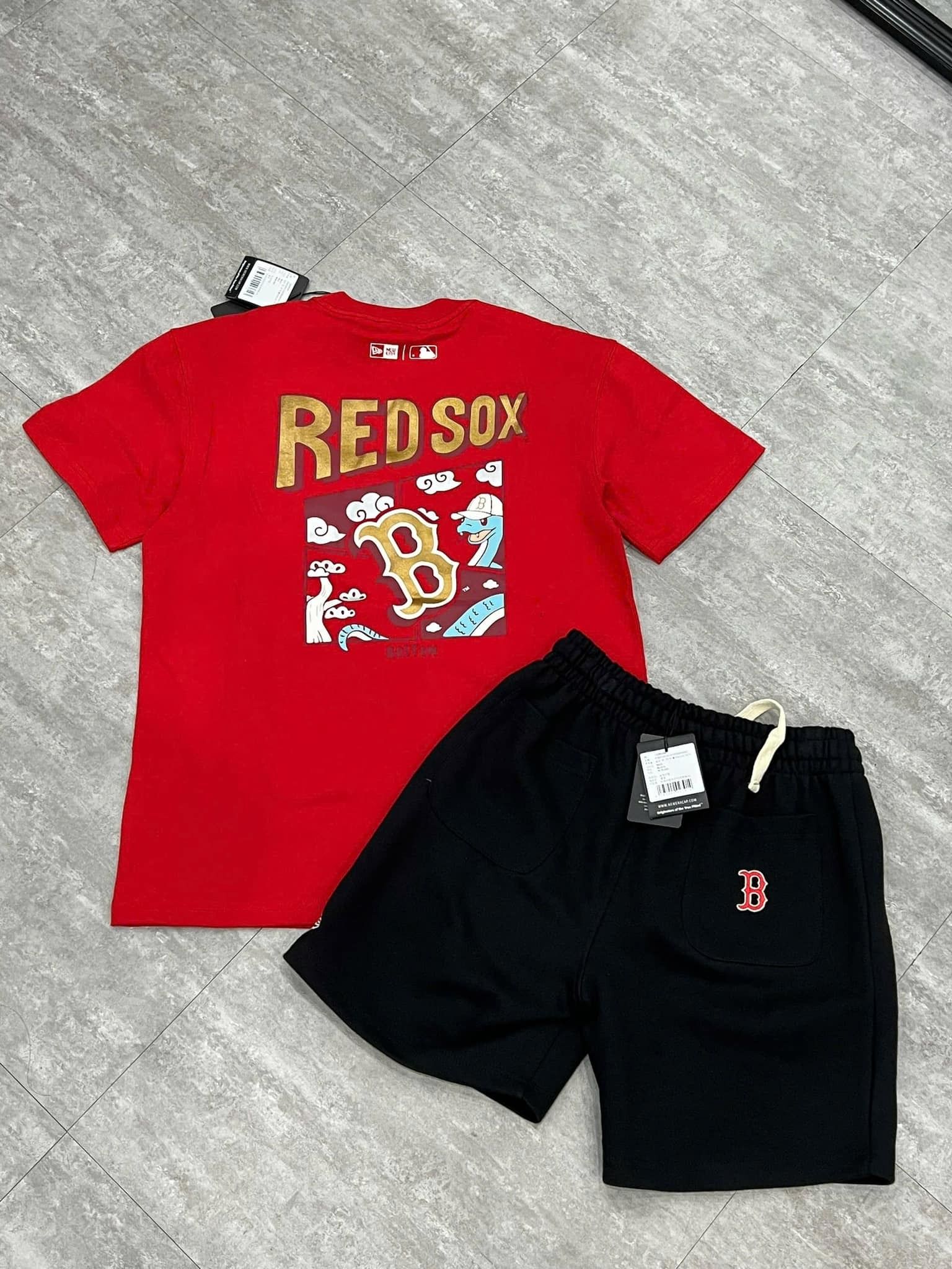 2603 - HÀNG CHÍNH HÃNG - ÁO THUN NEW ERA - RED SOX RẮN - ĐỎ - CODE: 12544741