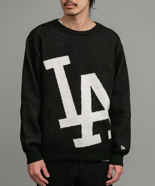 2635 - HÀNG CHÍNH HÃNG - ÁO LEN SWEATER NEW ERA LA BIG LOGO - ĐEN - CODE : 14326431