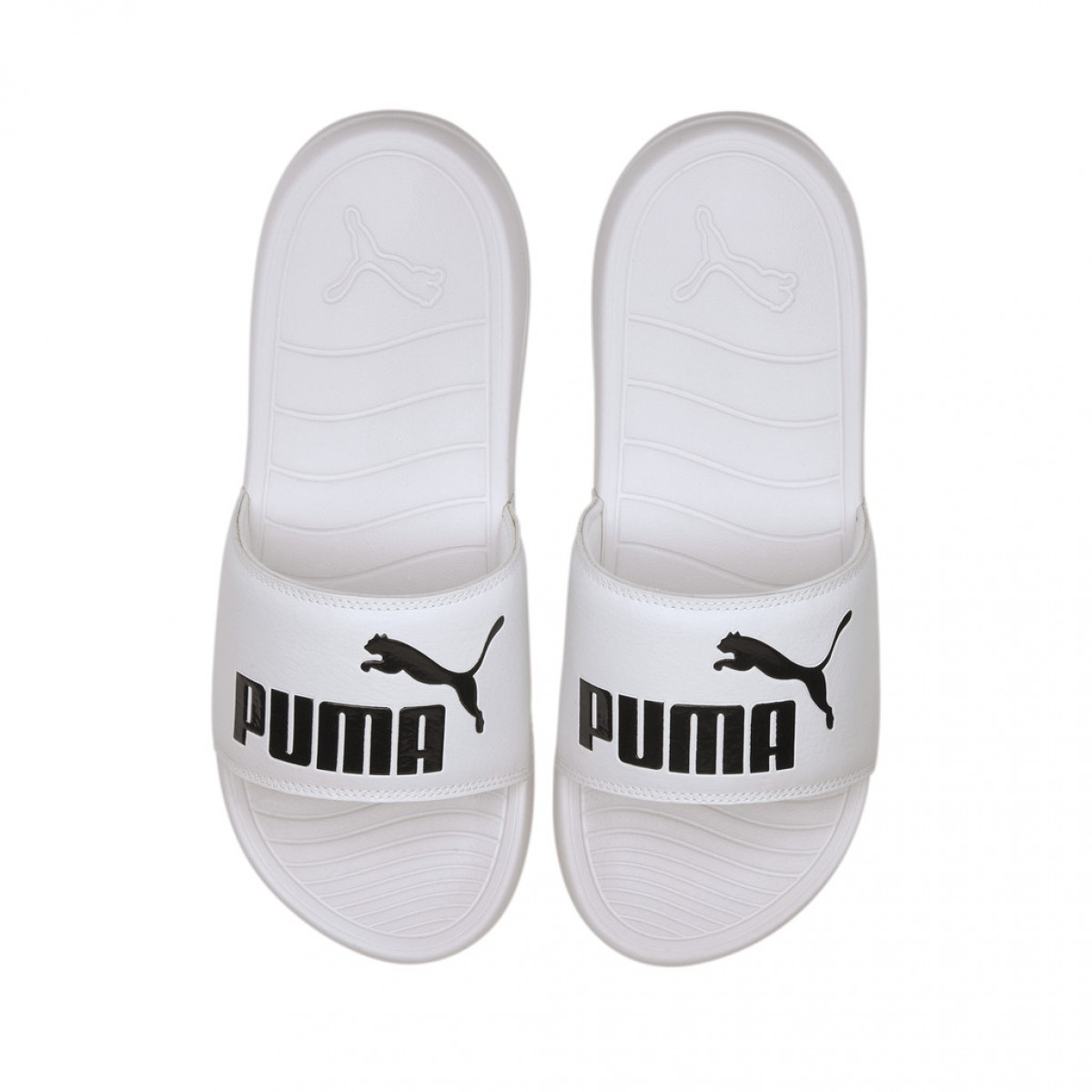 1466 - HÀNG CHÍNH HÃNG - DÉP PUMA POPCAT - *WHITE/ BLACK LOGO* - CODE: 372279_02