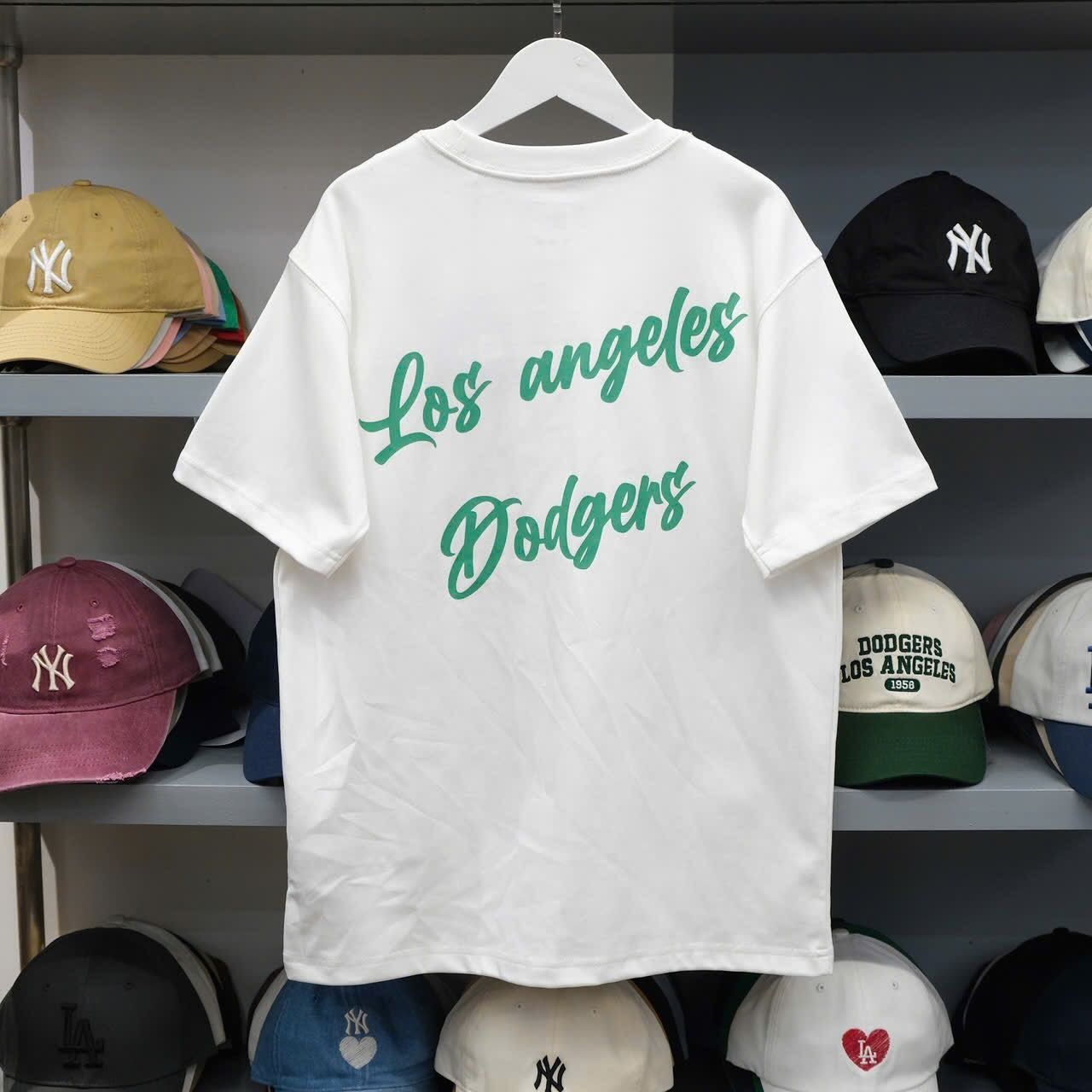 2611 - HÀNG CHÍNH HÃNG - ÁO THUN NEW ERA - LA DODGERS CHỮ GREEN - TRẮNG - CODE: 15488789