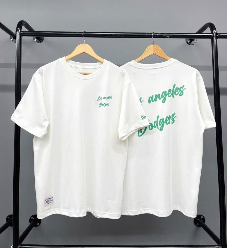 2611 - HÀNG CHÍNH HÃNG - ÁO THUN NEW ERA - LA DODGERS CHỮ GREEN - TRẮNG - CODE: 15488789