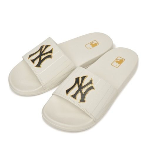 2017 - HÀNG CHÍNH HÃNG - DÉP MLB SLIDER - TRẮNG QUAI TRẮNG - CODE: 3ALPAD323-50WHS