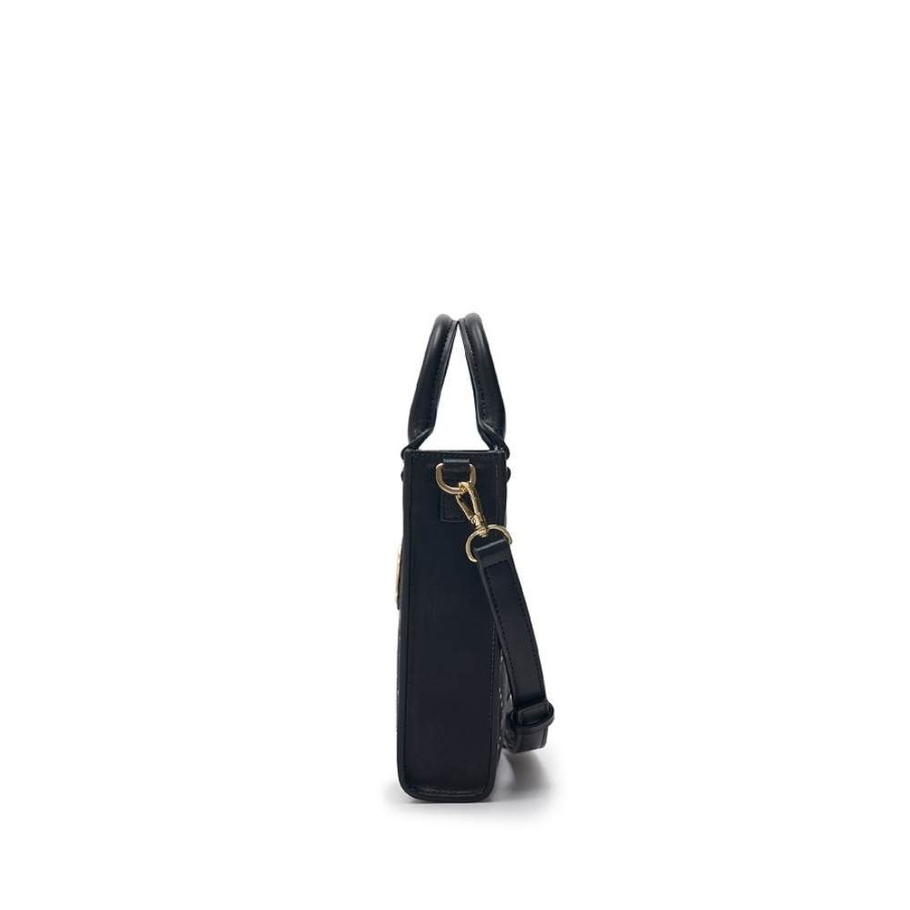 2127 - HÀNG CHÍNH HÃNG - TÚI MLB DIAMOND MONOGRAM MINI TOTE BAG NEW YORK YANKEES - BLACK - CODE: 7ACRMD34N-50BKS