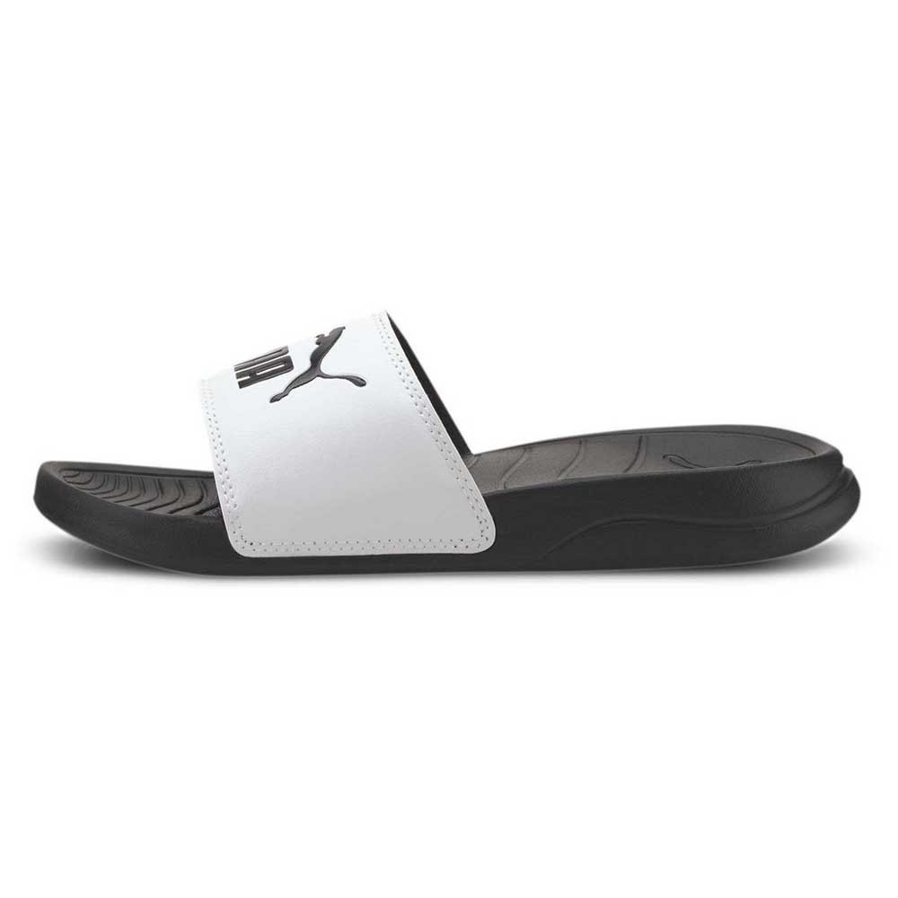  1467 - HÀNG CHÍNH HÃNG - DÉP PUMA POPCAT - *WHITE/ BLACK (ĐEN QUAI TRẮNG)* - CODE:  360265-01 