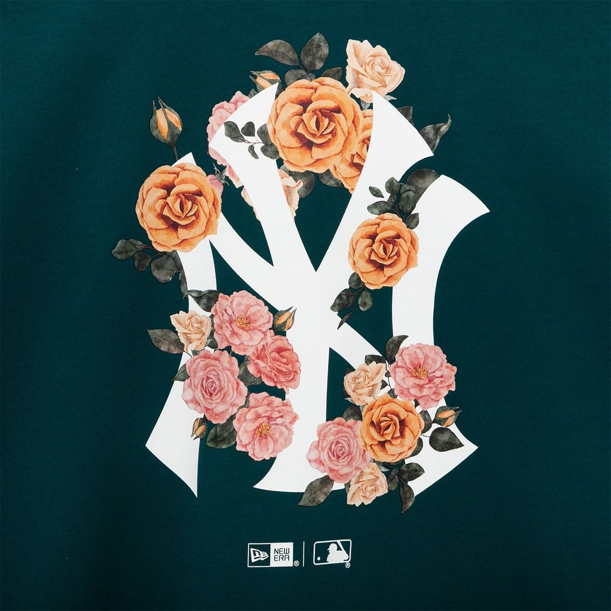 2114 - HÀNG CHÍNH HÃNG - ÁO THUN NEW ERA - NY YANKEES DEEP TEAL - HOA HỒNG - GREEN - CODE: 14179170