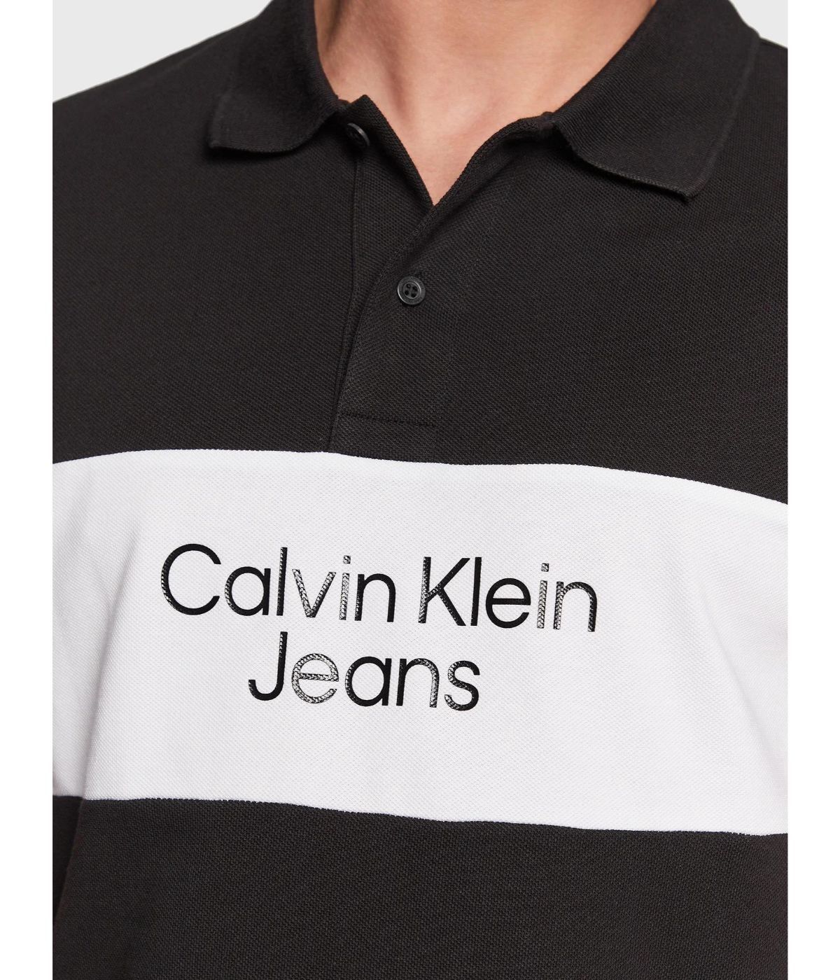 2040 - HÀNG CHÍNH HÃNG - ÁO POLO CALVIN KLEIN - ĐEN PHỐI TRẮNG