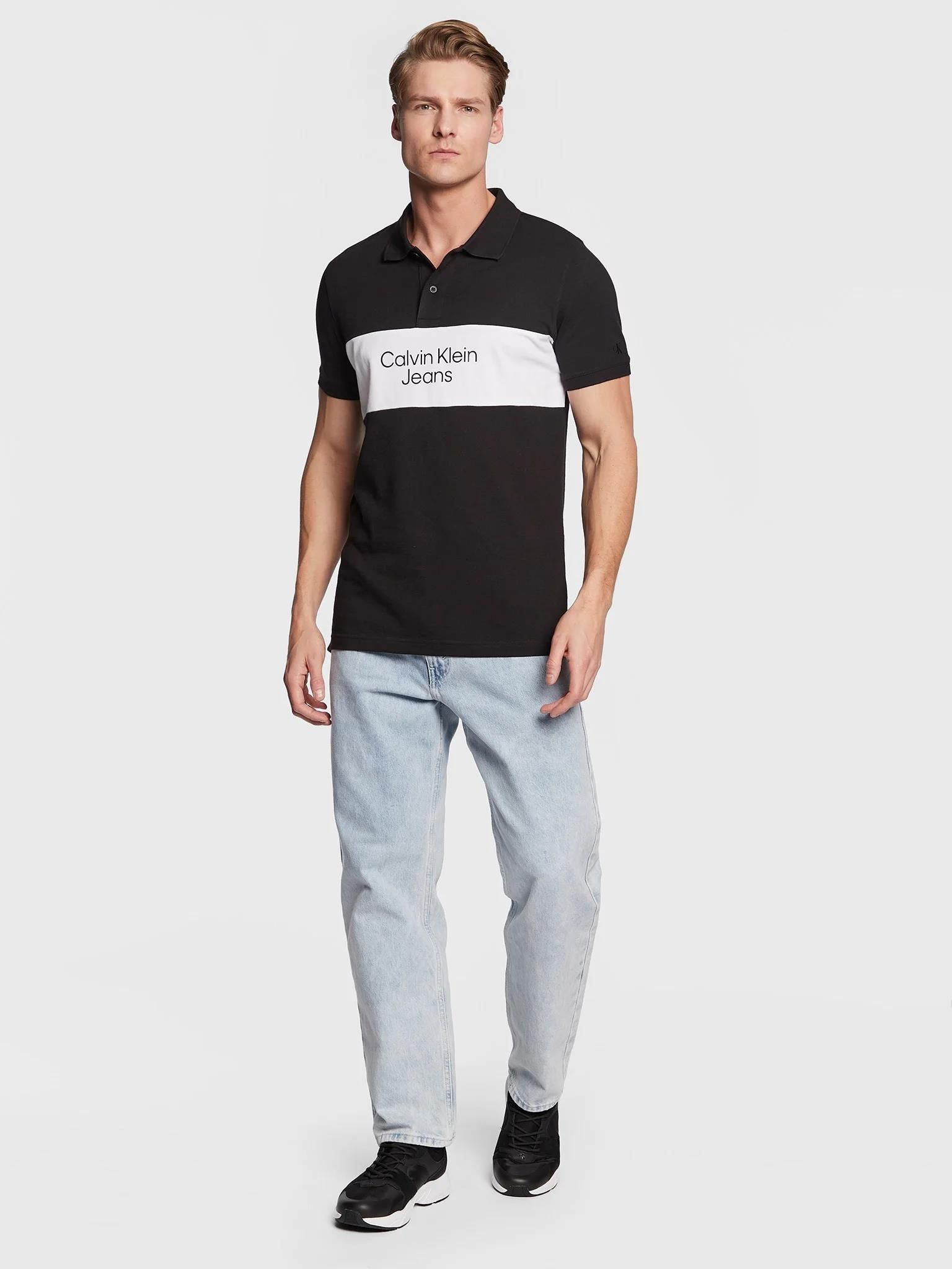 2040 - HÀNG CHÍNH HÃNG - ÁO POLO CALVIN KLEIN - ĐEN PHỐI TRẮNG