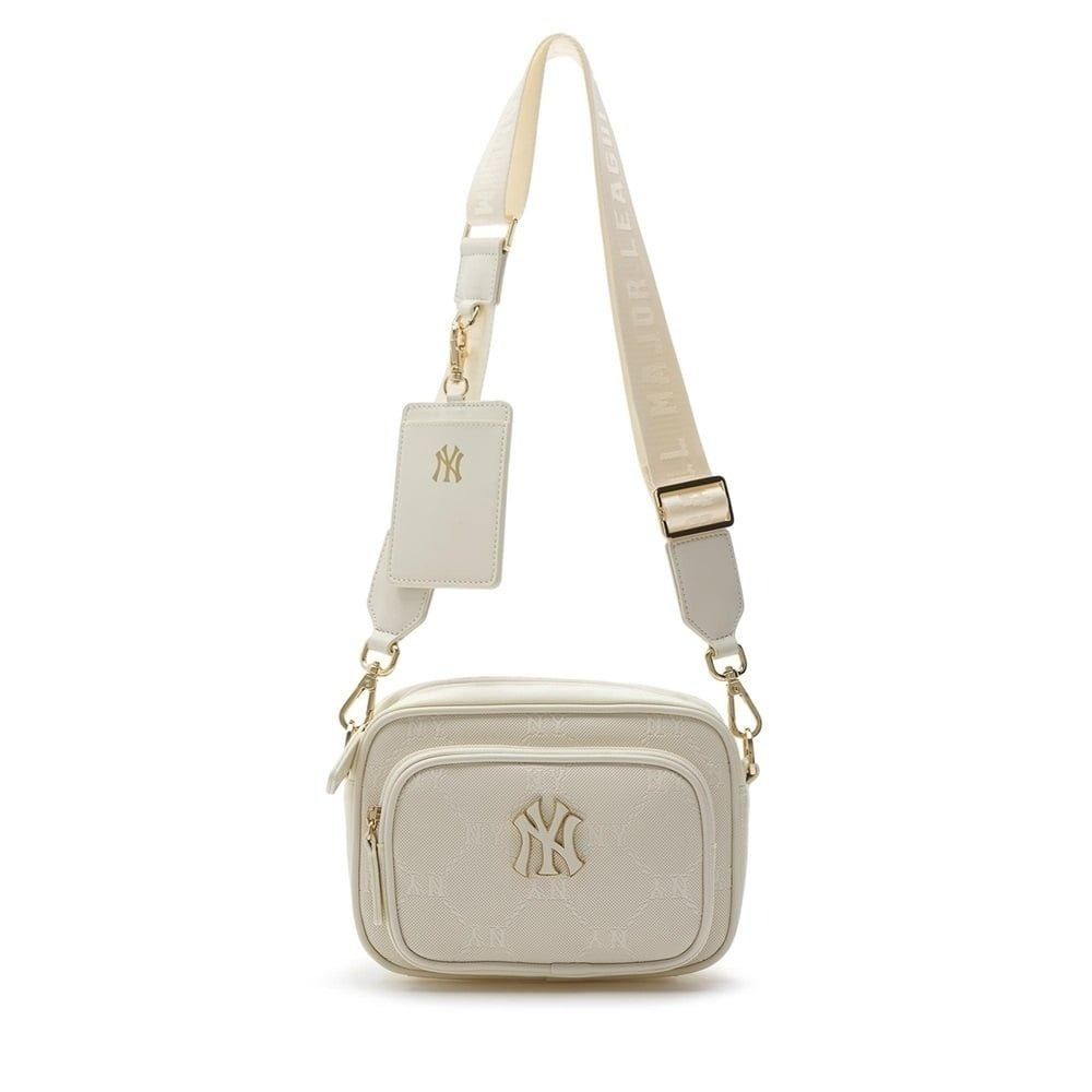  2208 - HÀNG CHÍNH HÃNG - TÚI ĐỰNG THẺ MLB MONOGRAM NY YANKEES *SS24* - WHITE - CODE: 7ACRMD04N-50CRS 