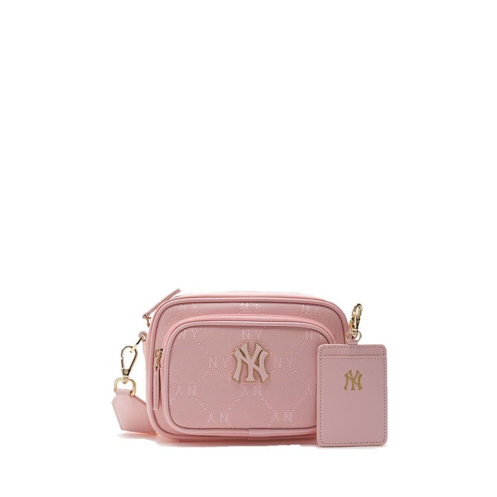 2207 - HÀNG CHÍNH HÃNG - TÚI ĐỰNG THẺ MLB MONOGRAM NY YANKEES *SS24* - PINK - CODE: 7ACRMD04N-50PKM