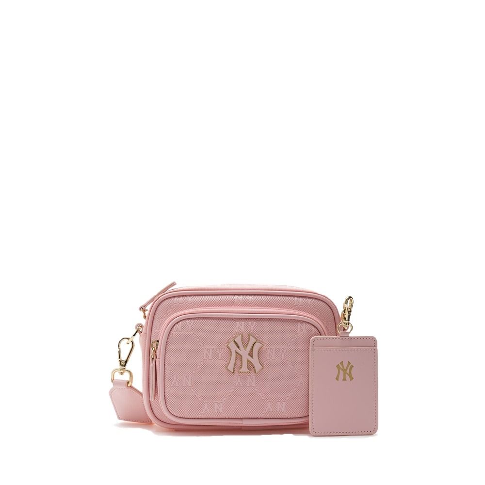  2207 - HÀNG CHÍNH HÃNG - TÚI ĐỰNG THẺ MLB MONOGRAM NY YANKEES *SS24* - PINK - CODE: 7ACRMD04N-50PKM 